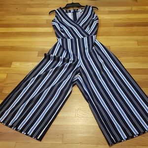 Blue striped jumpsuit